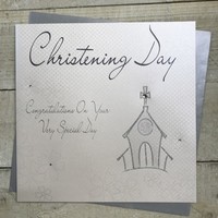 Silver Church, Large Christening Card (XLWB29)