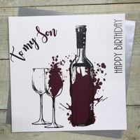 Son Red Wine Splatter Large Birthday Card (XMT26-S)