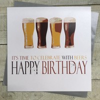 It's Time to Celebrate Happy, Large Male Birthday Card, Beers (XN302)