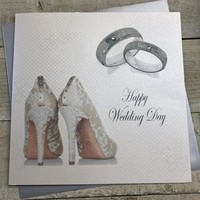 Large Wedding Card (Brides Shoes & Wedding Bands) (XPD158)