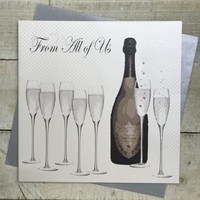 From all of Us, Champagne & Flutes Large Good Luck Card (XPD241)