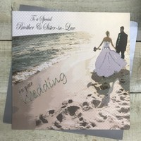 Brother & Sister-in-Law, Handmade Large Card, Beach Wedding (XPD260B)
