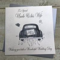Uncle & Wife Wedding Car Large Wedding Card (XPD262UNC)