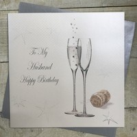 Husband Champagne & Cork Large Birthday Card (XPD28)