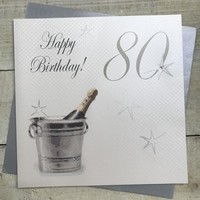 Champagne Bucket 80th Large Birthday Card (XPDB80)