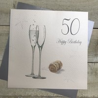 Large 50th Birthday Card (Champagne Flutes) (Xpdc50)