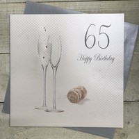 Large 65th Birthday Card (Champagne Flutes) (Xpdc65)