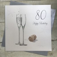 Large 80th Birthday Card (Champagne Flutes) (XPDC80)