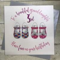 Granddaughter Little Shoes 3rd Large Birthday Card (XR34-3GD)