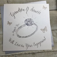 Sparkly Ring, Grandson & Fiancée Large Engagement Card, (XSS70gs)