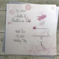 Sister & Brother-in-Law Wedding Day Cake Large Card (XVN31-S-SIS & BIL)