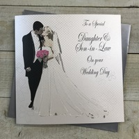 Daughter & Son-in-Law on your Wedding Day Card Bride & Groom (XWB100D)