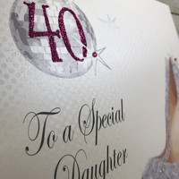 DAUGHTER AGE 40 - PALE PINK & SPARKLY SHOE (X40D)