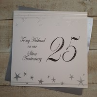 Husband Large 25th Anniversary Card (Big Twist Range, Silver) (XF25H)