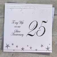 Wife Large 25th Anniversary Card (Big Twist Range, Silver) (XF25W)