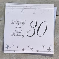 Wife Large 30th Anniversary Card (Big Twist Range, Pearl) (XF30W)
