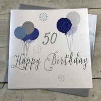 50th Birthday Card Blue, Balloons (XG67-50)