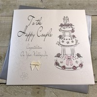 To the Happy Couple Congratulations Day, Handmade Wedding Card, Cake (XLBD1)