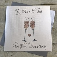 Mum and Dad Large Anniversary Card Champagne Glases (XLWB45)