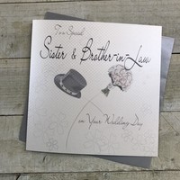 Sister and Brother-in-Law Handmade Large Wedding Card Hat (XLWB9)