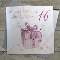 Teenager Sweet Sixteen Large 16th Birthday Card (Pink Present) (XPB16)