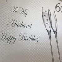Husband 60th Birthday Card,  (Champagne Flutes) (XPD28-60)