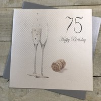 Large 75th Birthday Card (Champagne Flutes) (XPDC75)