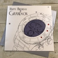 Grandson Large Birthday Card (Men's Watch) (XSB12)