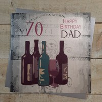 Dad 70th Birthday Card Wine (XSB70D)