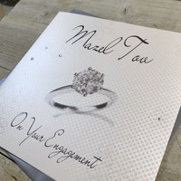 Mazel Tov, Handmade Large Jewish Engagement Card (Diamond Ring) (XWS3)