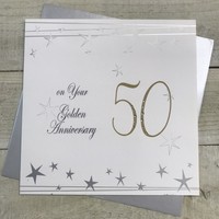 Your-   Large 50th Anniversary Card (Big Twist Range, Silver) (XF50Y)