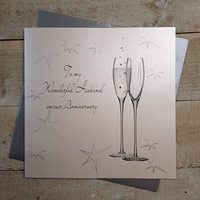 Husband Large Anniversary Card Champagne Flutes (XLBD18)