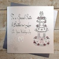 Sister and Brother-in-Law on Your Wedding Day Handmade Large Card (XLBd4)