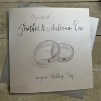 Brother and Sister-in-Law on Your Wedding Day Handmade Large Card Rings (XLWB10)