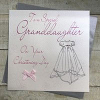 GrandDaughter on Your Christening Day, Large Card Pink Christening Gown  (Xlwb39-)
