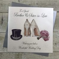 Brother & Sister-in-Law Large Wedding Card (Hat,Shoes & Bouquet) (XMPD7)