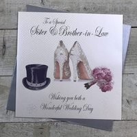 Sister & Brother-in-Law Large Wedding Card (Hat,Shoes & Bouquet) (XMPD8)