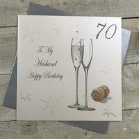 Husband 70th Birthday Card (Champagne Flutes) (XPD28-70)