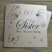 Sister 60th Birthday Large Card Vintage Butterflies (XPD30-60-)