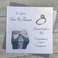 Son & Fiancee Congratulation, Large Engagement Card (XPD5b)