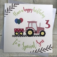 Son Red Tractor 3rd Large Birthday Card (XR21-3S)