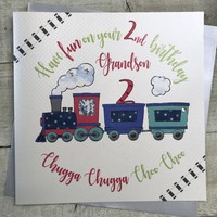 Grandson 2nd Large Birthday Card, Train  (XR41-2GS)