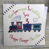 Son 3rd Large Birthday Card, Train  (XR38-3S)