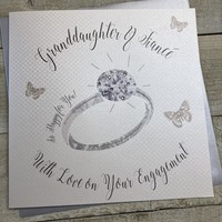 Sparkly Ring, Granddaughter & Fiancé Large Engagement Card (XSS70gd)
