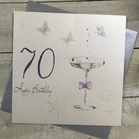 Large 70th Birthday Card (Coupe Glass) (XXBDA70)