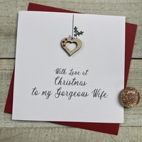 WIFE - HANGING HEART CHRISTMAS CARD (XS30-WIFE)