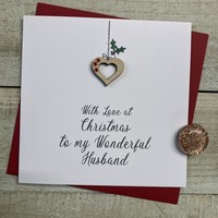 HUSBAND - HANGING HEART CHRISTMAS CARD (XS30-H)