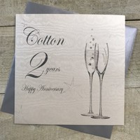 2ND COTTON ANNIVERSARY - CHAMPAGNE FLUTES  (BD102)