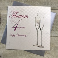 4TH FLOWERS ANNIVERSARY - CHAMPAGNE FLUTES  (BD104)
