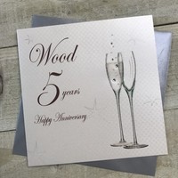 5TH WOOD ANNIVERSARY - CHAMPAGNE FLUTES  (BD105)